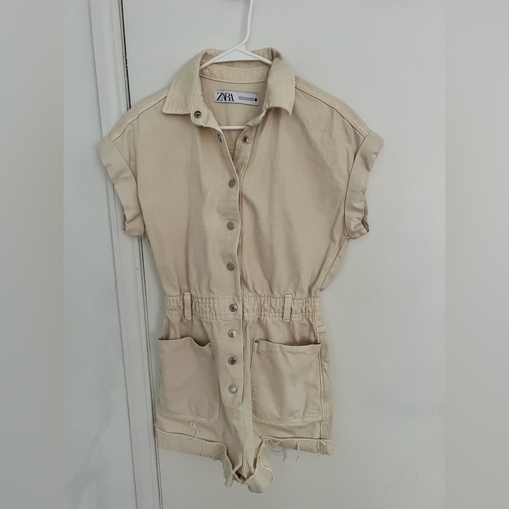 Zara Canvas Button Up Romper